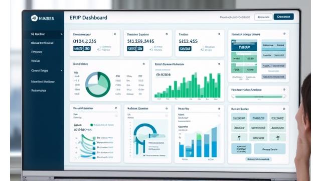 Screenshot of a modern ERP dashboard displaying analytics, inventory, and sales data with clear charts and metrics.