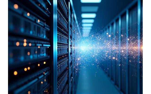 Visual representation of a legacy system transforming into a modern, cloud-native architecture