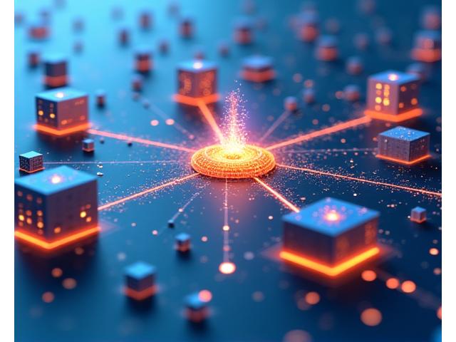 Abstract diagram showing various systems and applications seamlessly connected via APIs and data flows