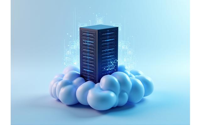 Abstract illustration of data migration from on-premise servers to a cloud computing environment
