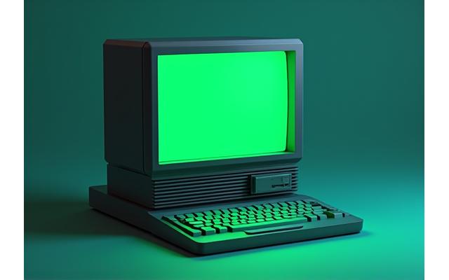 Illustration of an old system being replaced by a sleek, modern enterprise software interface