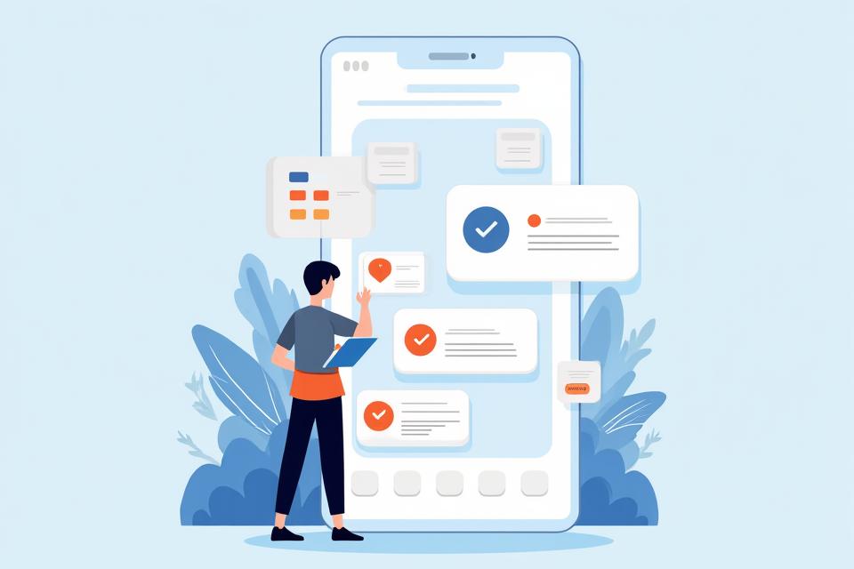 Illustration of a person interacting with digital data, symbolizing control and transparency over personal information.