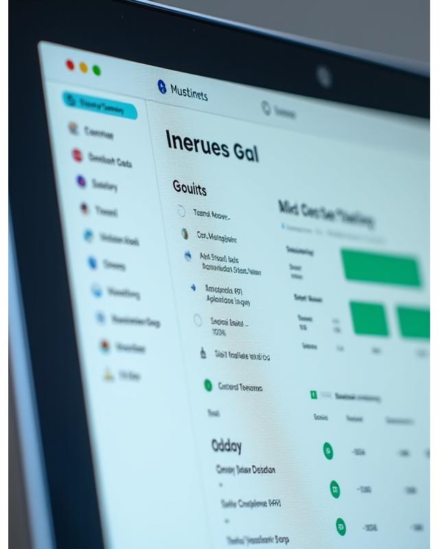Dashboard visualizing a goal hierarchy with progress bars and achievement indicators