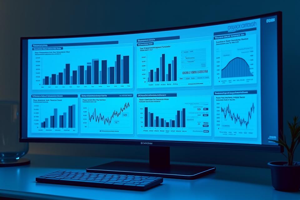 Professional investor report dashboard showing financial projections and growth data