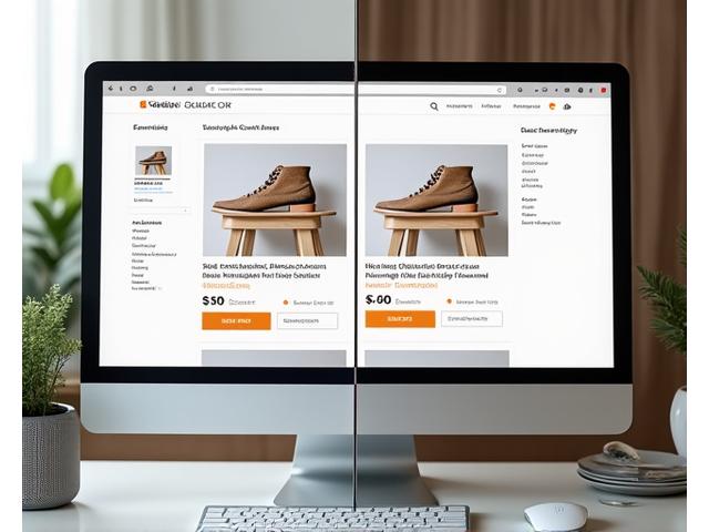 Screenshot of a redesigned e-commerce product page with significantly improved visual hierarchy and conversion elements, side-by-side with a 'before' version showing the marked improvement. Highlighted elements like improved product photography and clear calls to action are visible.